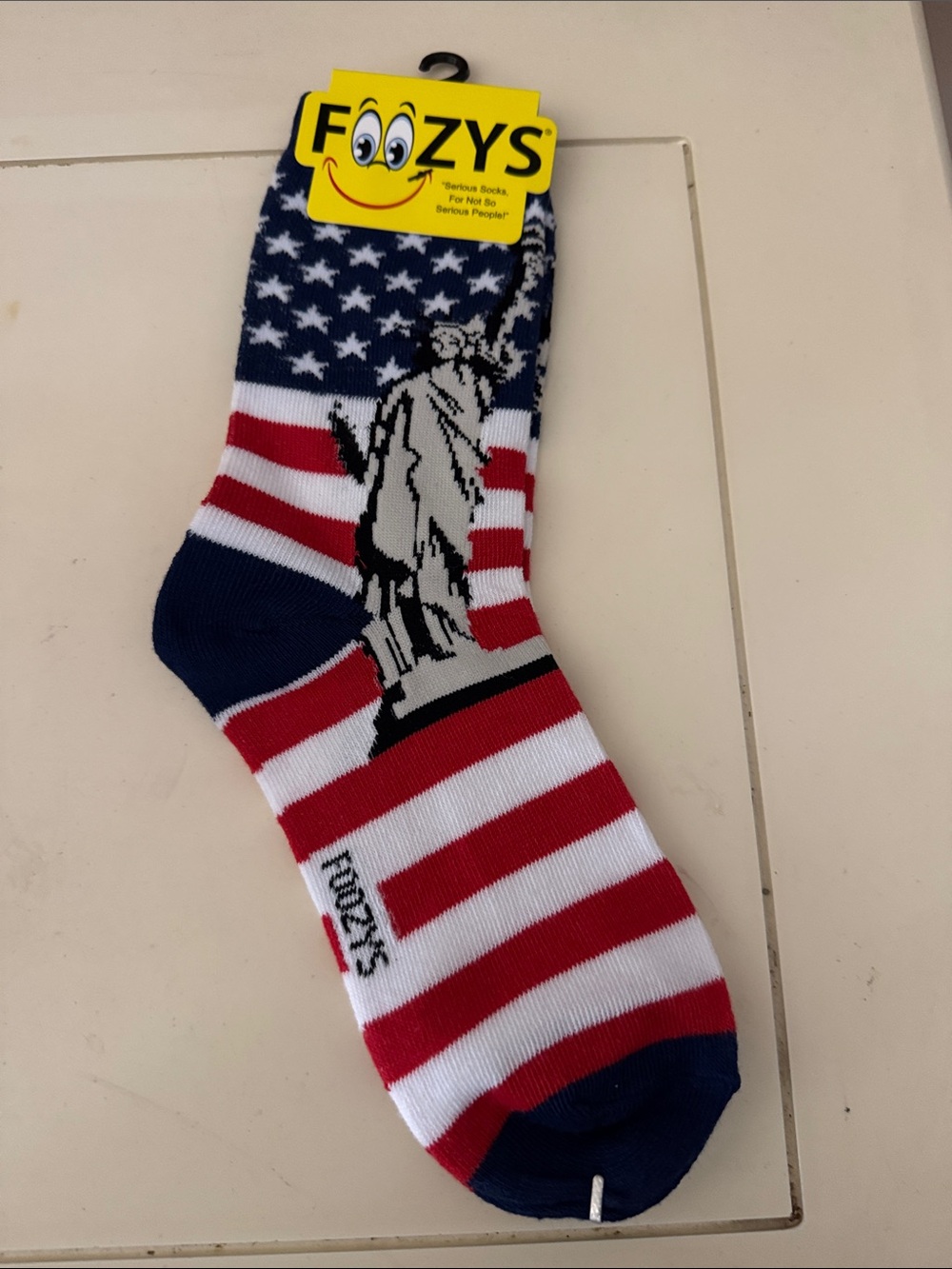 Foozys Women’s Statue of Liberty Crew Socks - Red, White & Blue
